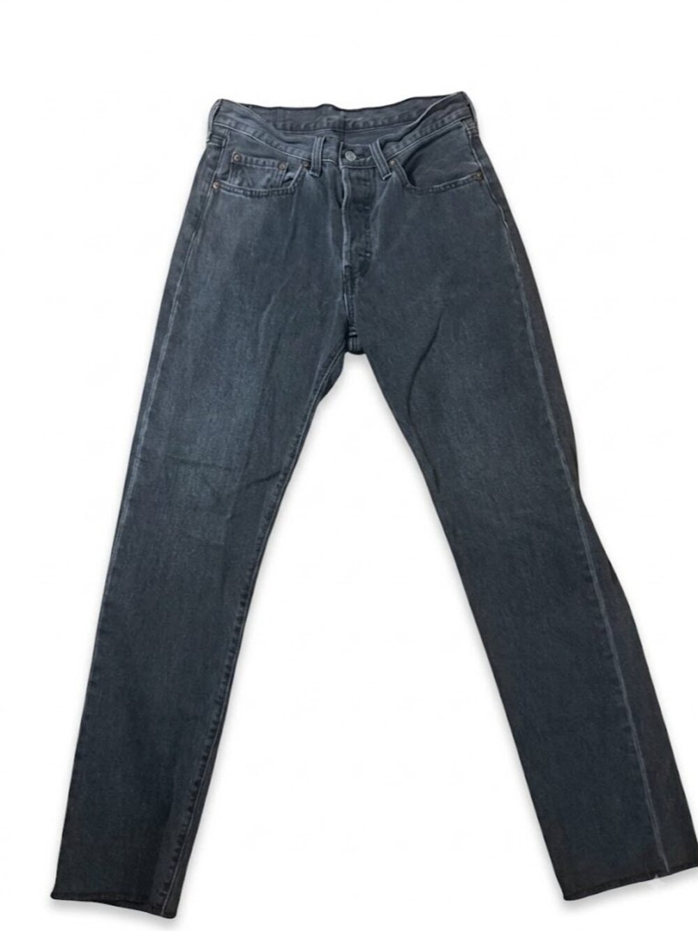 Levis 501 Womens Straight-Leg Jeans W27 L32 Dark Wash Denim